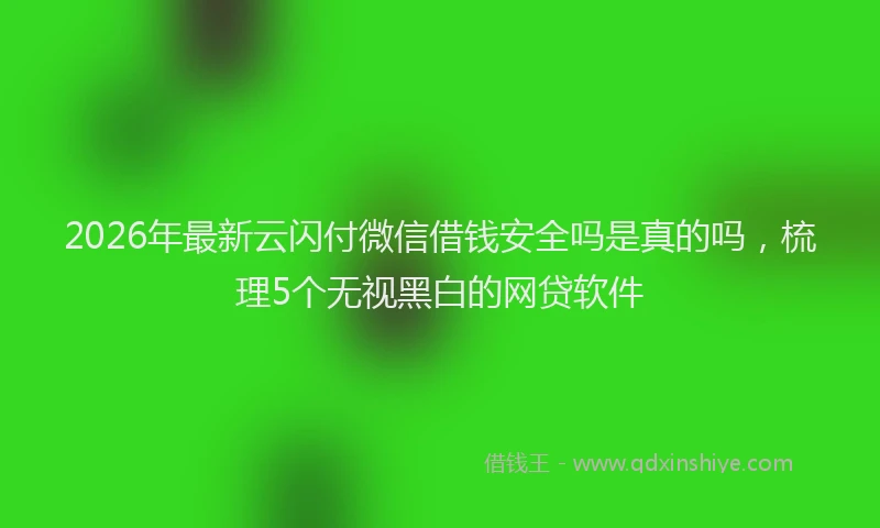2026年最新云闪付微信借钱安全吗是真的吗，梳理5个无视黑白的网贷软件