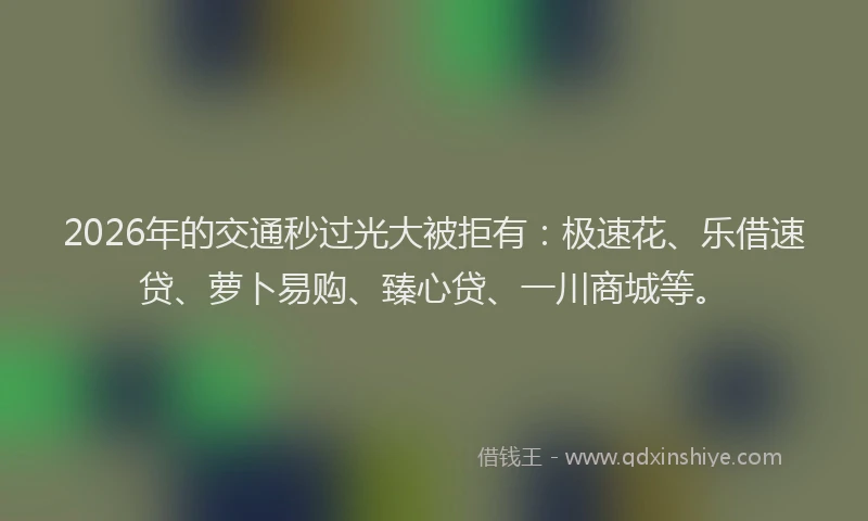 2026年的交通秒过光大被拒有：极速花、乐借速贷、萝卜易购、臻心贷、一川商城等。