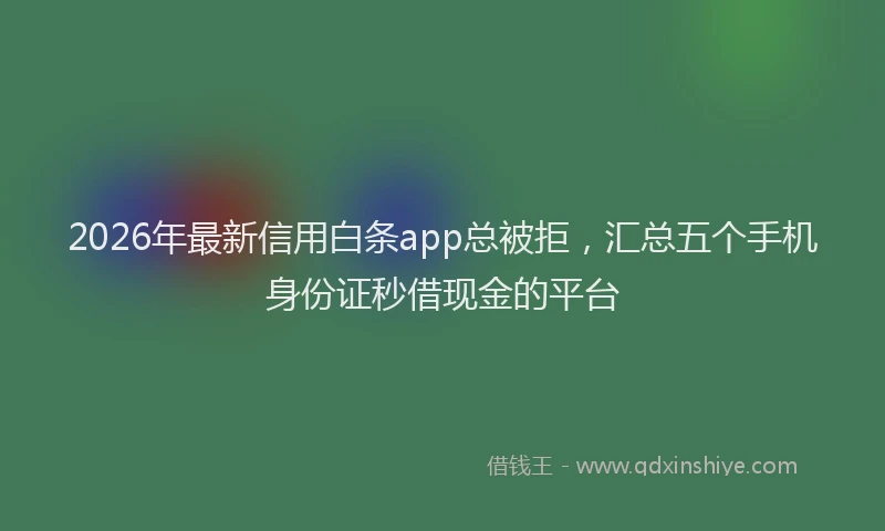2026年最新信用白条app总被拒，汇总五个手机身份证秒借现金的平台