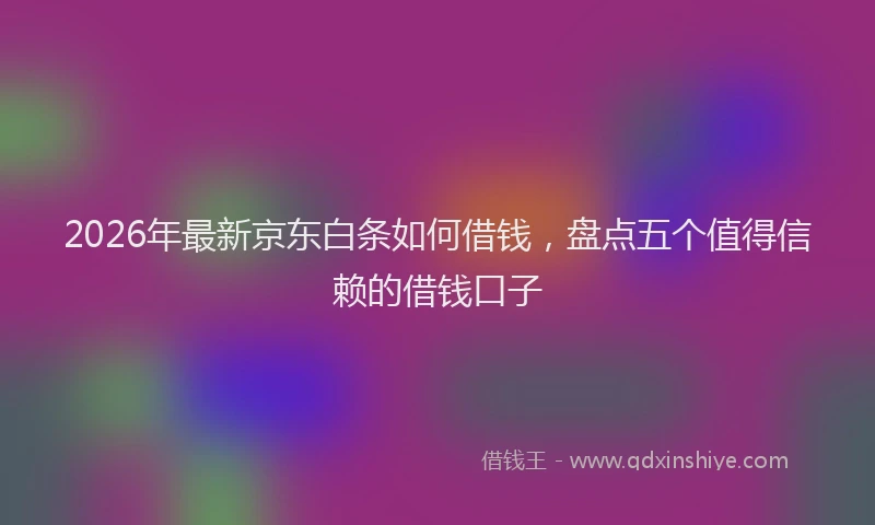 2026年最新京东白条如何借钱，盘点五个值得信赖的借钱口子