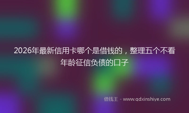2026年最新信用卡哪个是借钱的,整理五个不看年龄征信负债的口子