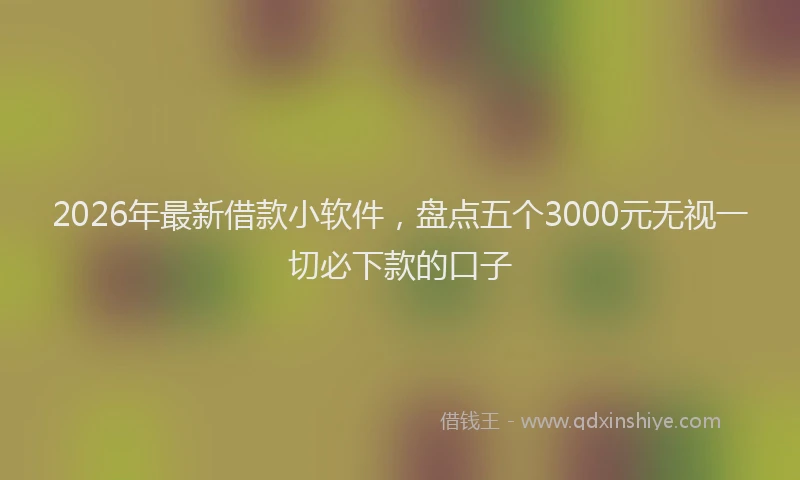 2026年最新借款小软件,盘点五个3000元无视一切必下款的口子