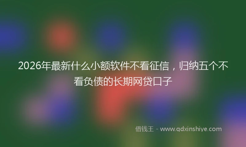 2026年最新什么小额软件不看征信，归纳五个不看负债的长期网贷口子
