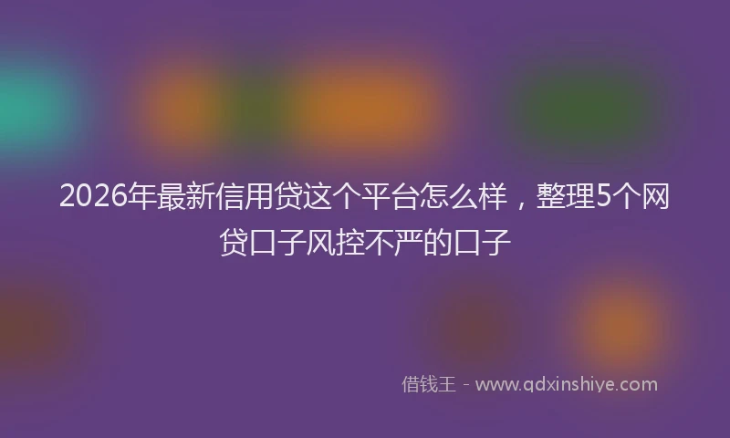 2026年最新信用贷这个平台怎么样，整理5个网贷口子风控不严的口子