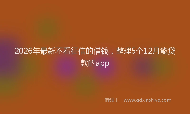 2026年最新不看征信的借钱,整理5个12月能贷款的app