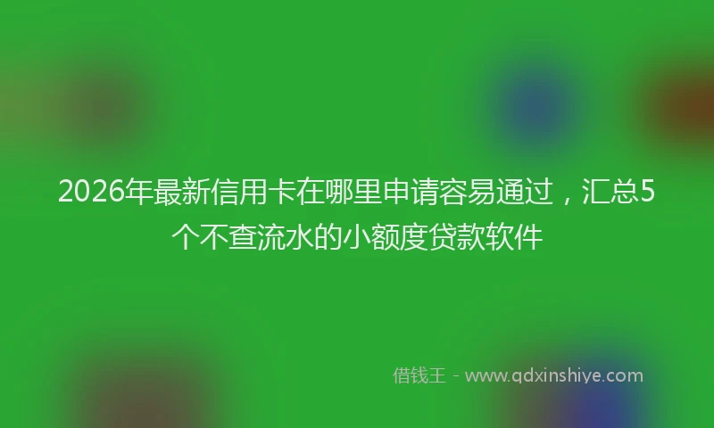 2026年最新信用卡在哪里申请容易通过,汇总5个不查流水的小额度贷款软件
