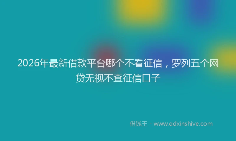 2026年最新借款平台哪个不看征信，罗列五个网贷无视不查征信口子