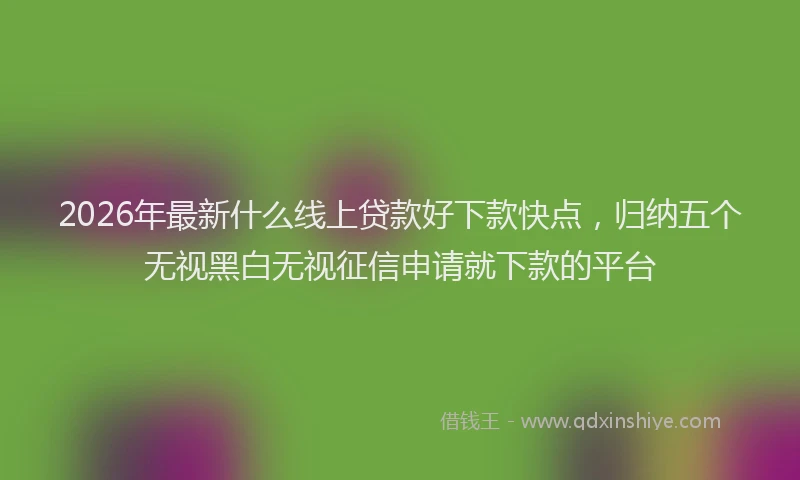 2026年最新什么线上贷款好下款快点，归纳五个无视黑白无视征信申请就下款的平台