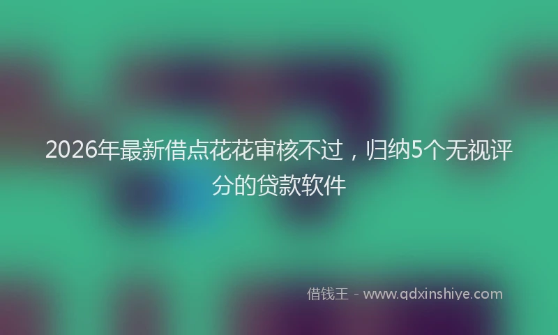 2026年最新借点花花审核不过，归纳5个无视评分的贷款软件