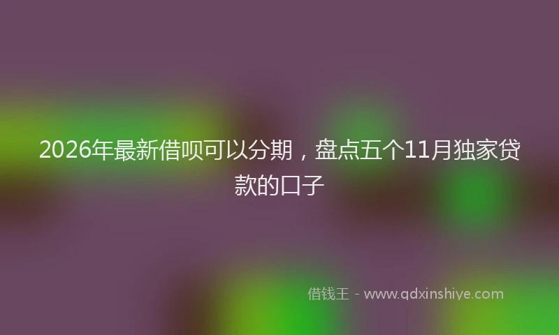 2026年最新借呗可以分期，盘点五个11月独家贷款的口子