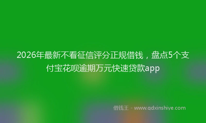 2026年最新不看征信评分正规借钱，盘点5个支付宝花呗逾期万元快速贷款app