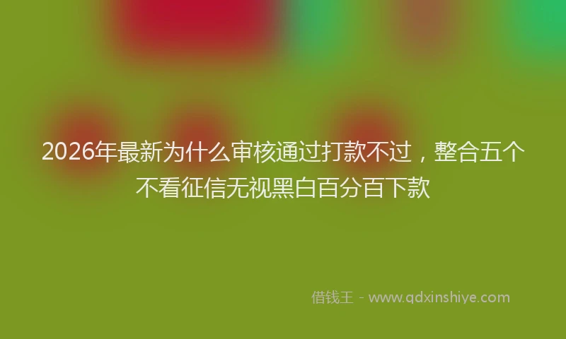 2026年最新为什么审核通过打款不过,整合五个不看征信无视黑白百分百下款