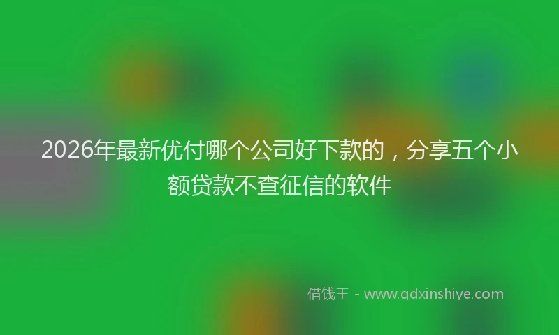 2026年最新优付哪个公司好下款的，分享五个小额贷款不查征信的软件