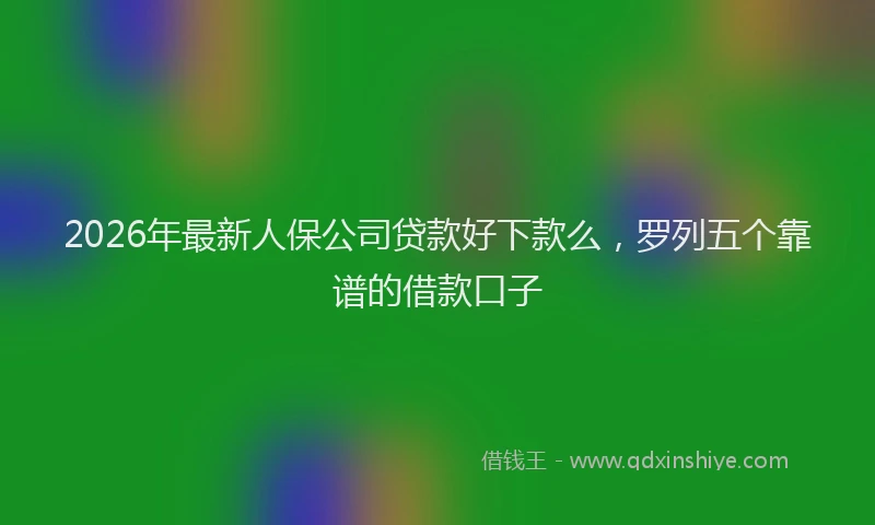 2026年最新人保公司贷款好下款么，罗列五个靠谱的借款口子