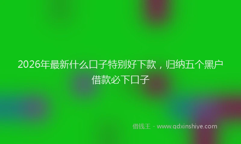 2026年最新什么口子特别好下款,归纳五个黑户借款必下口子
