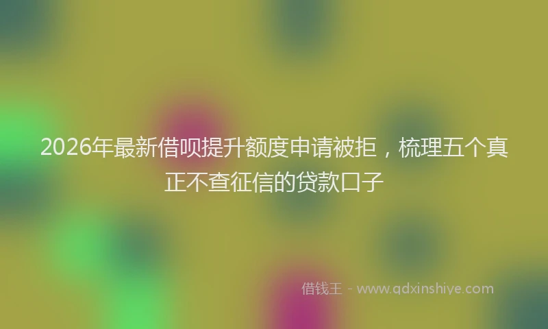 2026年最新借呗提升额度申请被拒,梳理五个真正不查征信的贷款口子