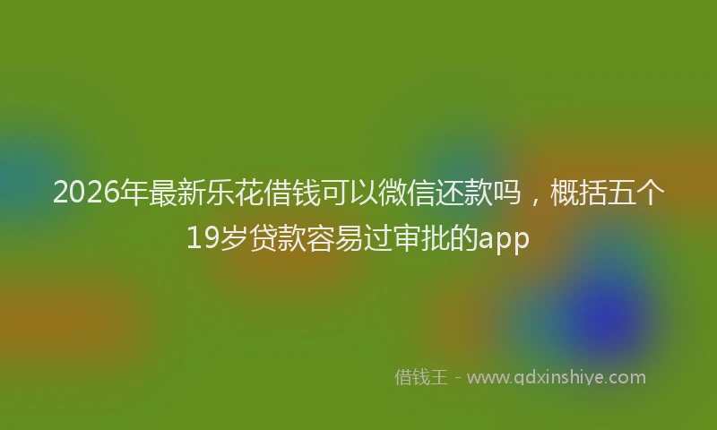 2026年最新乐花借钱可以微信还款吗，概括五个19岁贷款容易过审批的app