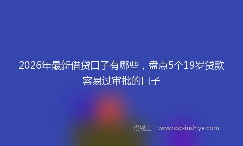 2026年最新借贷口子有哪些，盘点5个19岁贷款容易过审批的口子