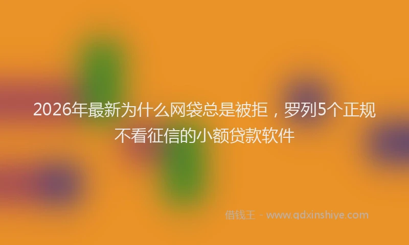 2026年最新为什么网袋总是被拒,罗列5个正规不看征信的小额贷款软件
