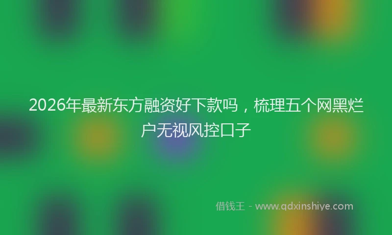 2026年最新东方融资好下款吗，梳理五个网黑烂户无视风控口子