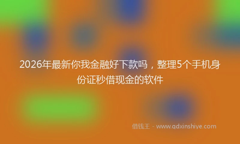 2026年最新你我金融好下款吗，整理5个手机身份证秒借现金的软件