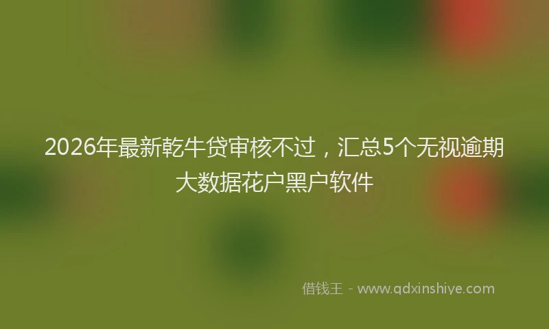 2026年最新乾牛贷审核不过,汇总5个无视逾期大数据花户黑户软件