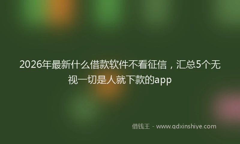 2026年最新什么借款软件不看征信，汇总5个无视一切是人就下款的app