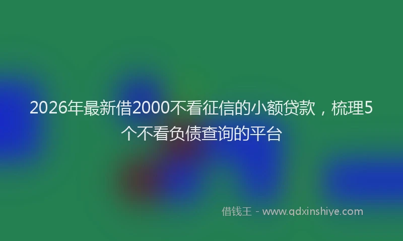 2026年最新借2000不看征信的小额贷款，梳理5个不看负债查询的平台