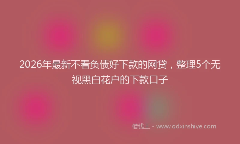 2026年最新不看负债好下款的网贷,整理5个无视黑白花户的下款口子