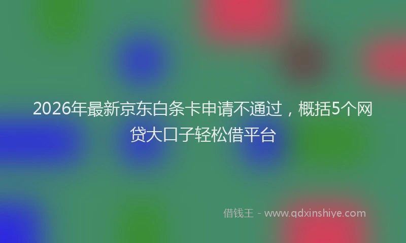 2026年最新京东白条卡申请不通过，概括5个网贷大口子轻松借平台