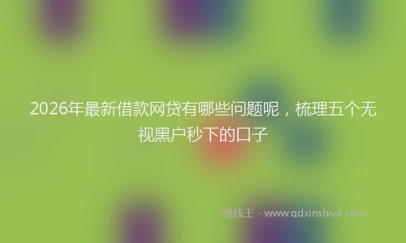 2026年最新借款网贷有哪些问题呢，梳理五个无视黑户秒下的口子