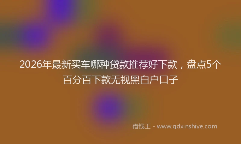 2026年最新买车哪种贷款推荐好下款，盘点5个百分百下款无视黑白户口子