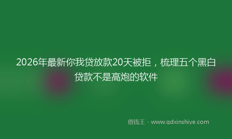 2026年最新你我贷放款20天被拒，梳理五个黑白贷款不是高炮的软件