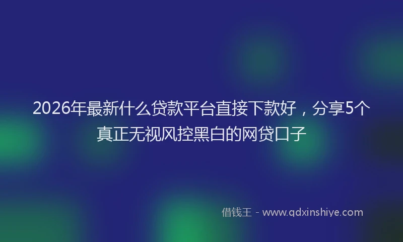 2026年最新什么贷款平台直接下款好,分享5个真正无视风控黑白的网贷口子