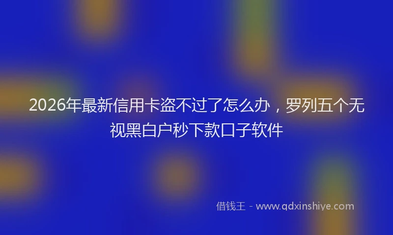 2026年最新信用卡盗不过了怎么办，罗列五个无视黑白户秒下款口子软件