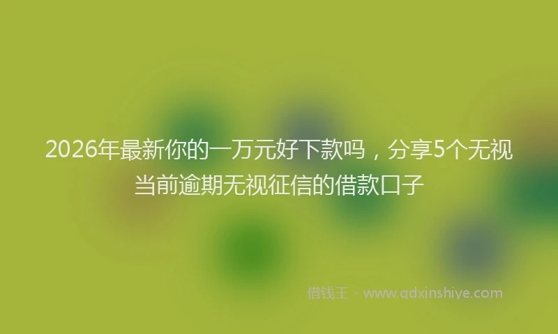 2026年最新你的一万元好下款吗，分享5个无视当前逾期无视征信的借款口子