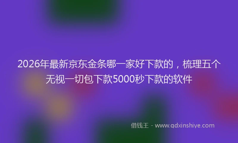 2026年最新京东金条哪一家好下款的，梳理五个无视一切包下款5000秒下款的软件