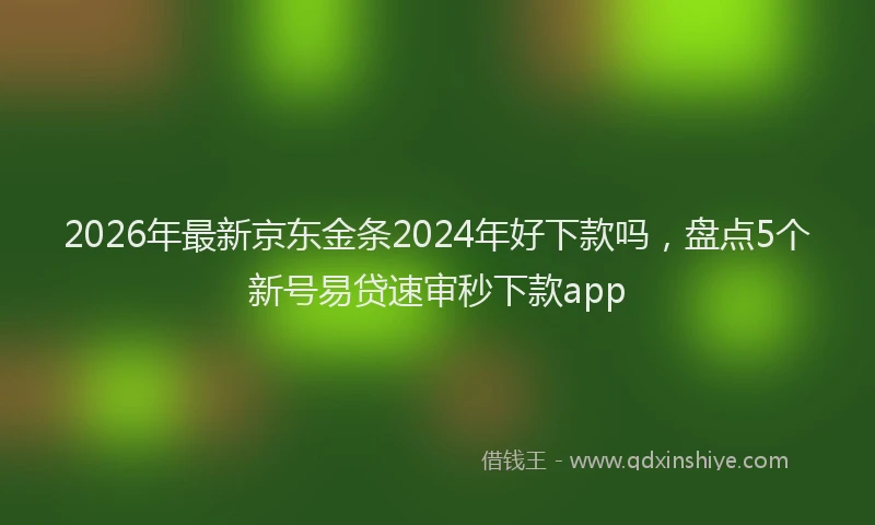 2026年最新京东金条2024年好下款吗，盘点5个新号易贷速审秒下款app