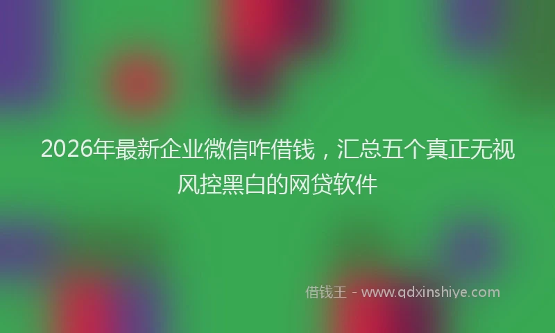 2026年最新企业微信咋借钱，汇总五个真正无视风控黑白的网贷软件