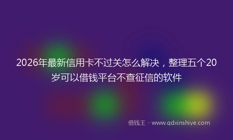 2026年最新信用卡不过关怎么解决，整理五个20岁可以借钱平台不查征信的软件