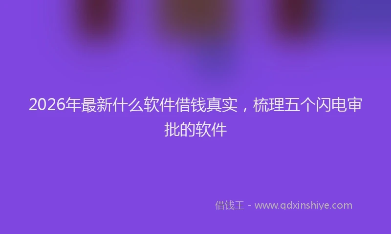 2026年最新什么软件借钱真实，梳理五个闪电审批的软件