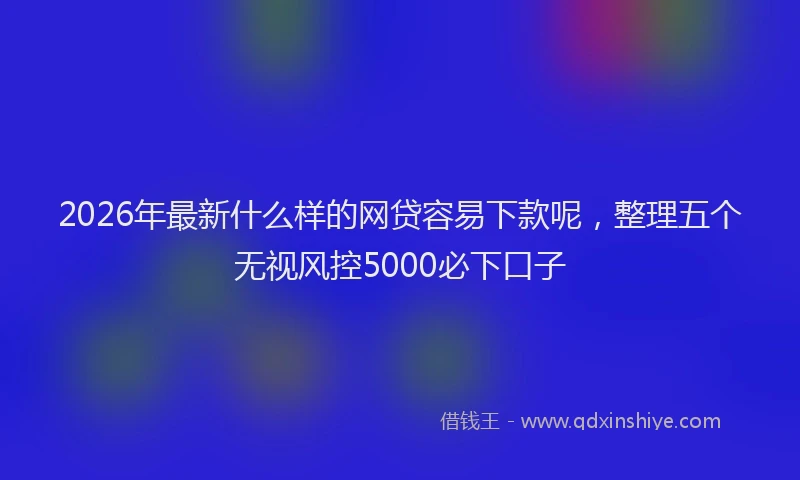 2026年最新什么样的网贷容易下款呢,整理五个无视风控5000必下口子