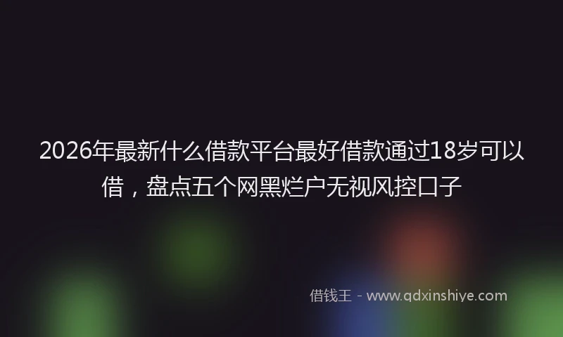 2026年最新什么借款平台最好借款通过18岁可以借,盘点五个网黑烂户无视风控口子