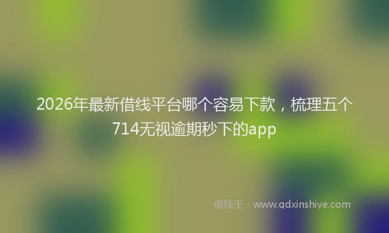 2026年最新借线平台哪个容易下款，梳理五个714无视逾期秒下的app