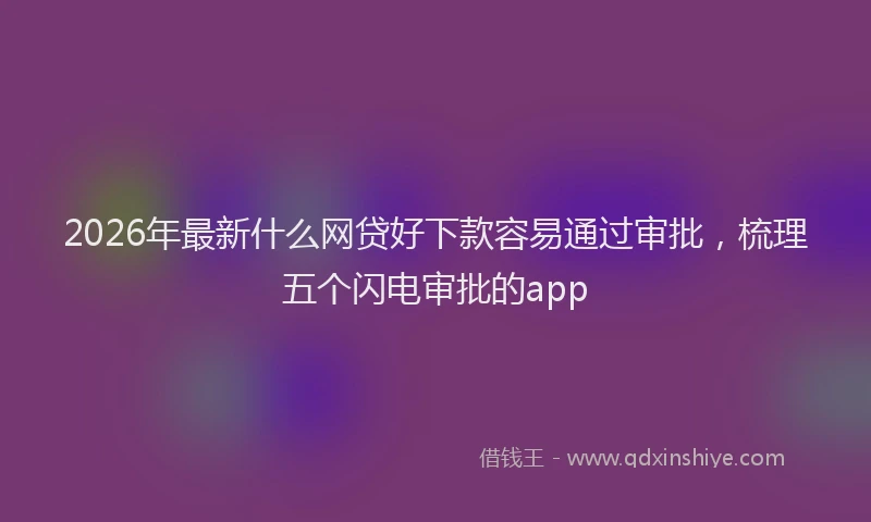 2026年最新什么网贷好下款容易通过审批，梳理五个闪电审批的app