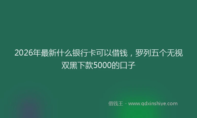 2026年最新什么银行卡可以借钱，罗列五个无视双黑下款5000的口子
