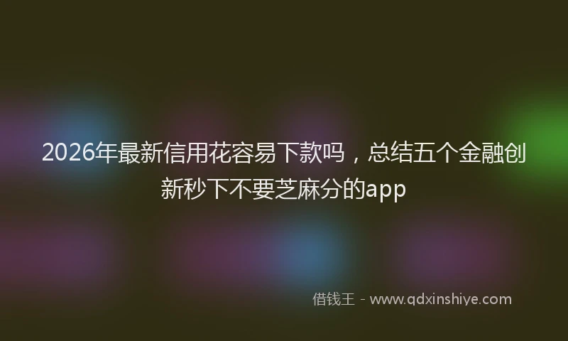 2026年最新信用花容易下款吗，总结五个金融创新秒下不要芝麻分的app