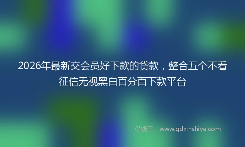 2026年最新交会员好下款的贷款,整合五个不看征信无视黑白百分百下款平台