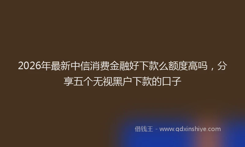 2026年最新中信消费金融好下款么额度高吗，分享五个无视黑户下款的口子