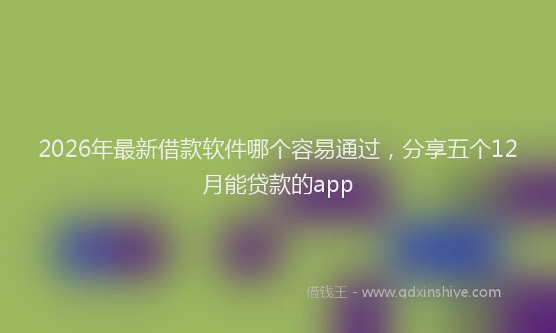 2026年最新借款软件哪个容易通过，分享五个12月能贷款的app